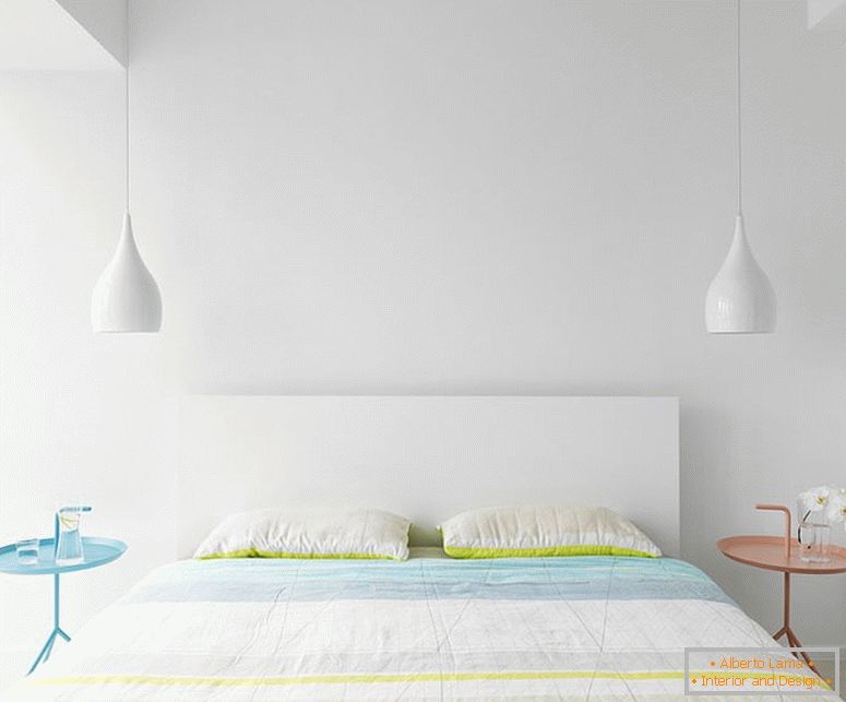 Luxus fehér hálószoba minimalista stílusban