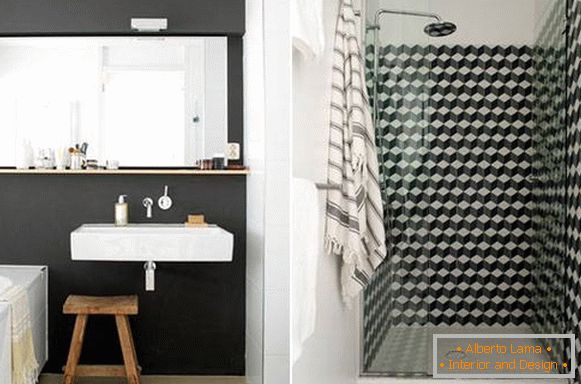 Fürdőszoba geometrikus csempe