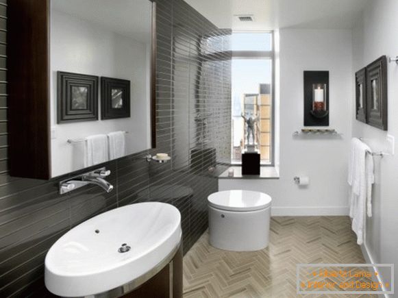 Modern fürdőszoba fekete csempe