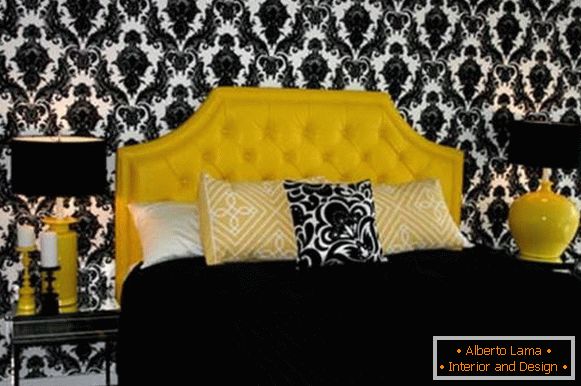 Hálószobai design klasszikus stílusban és fekete színben