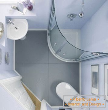Belsőépítészet egy kompakt fürdőszobában