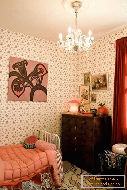 Vintage-rózsaszín szoba dekoráció