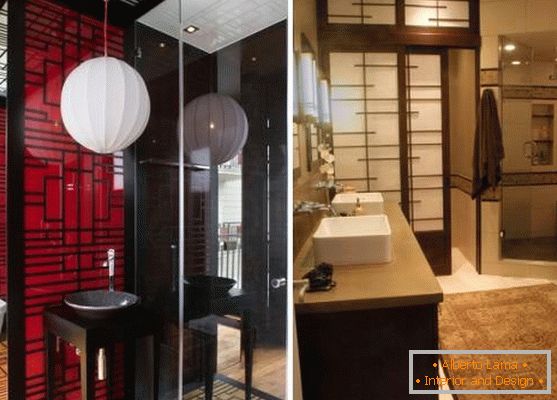 Fürdőszoba shoji és más kínai elemekkel