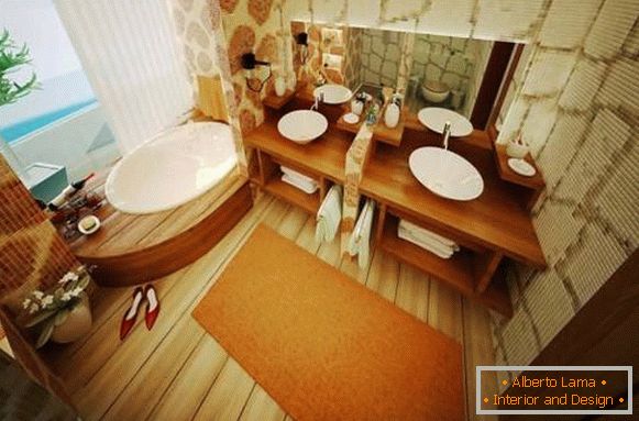 Fürdőszoba design természetes stílusban