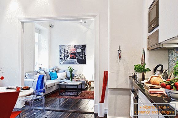 Design lakások fehér, világos elemekkel