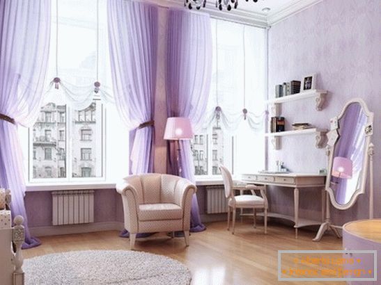 Hálószoba lila színben
