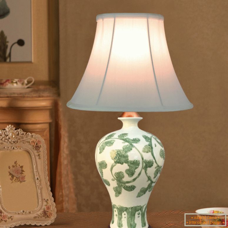 Európai stílusú 110-a-220-a-forrás-fény-szövet-lámpaernyőt-kerámia-lampvody-szob-porcelán-asztali lámpa