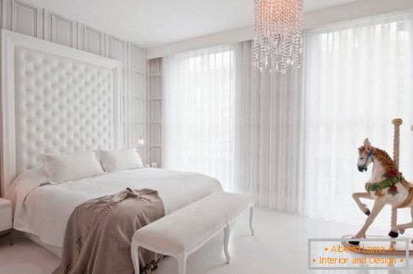 luxus fehér hálószoba design fénykép