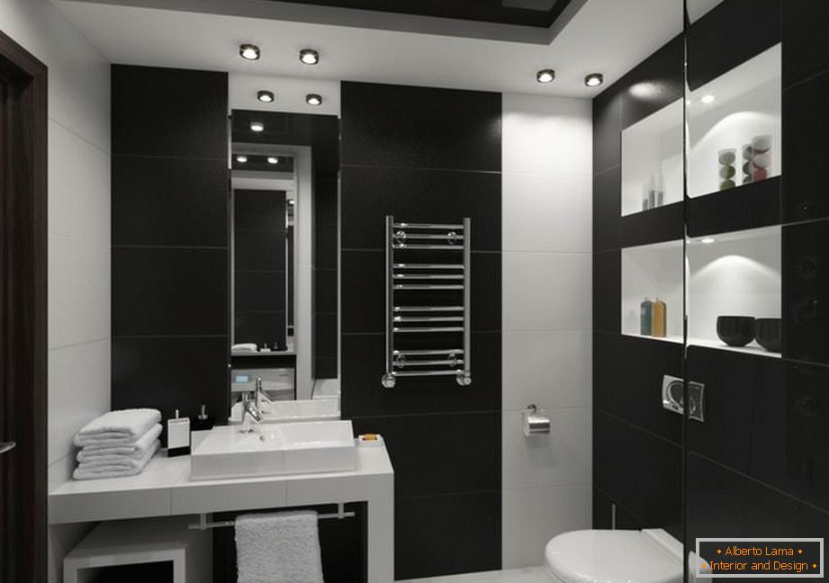 fürdőszoba комната с черным потолком