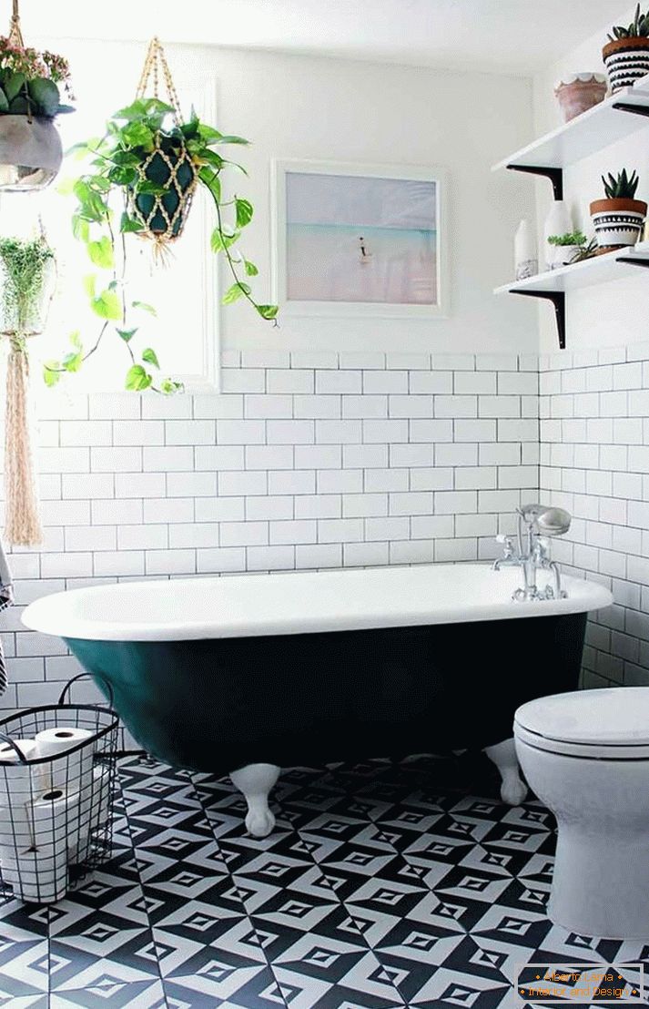 Fekete-fehér fürdőszoba