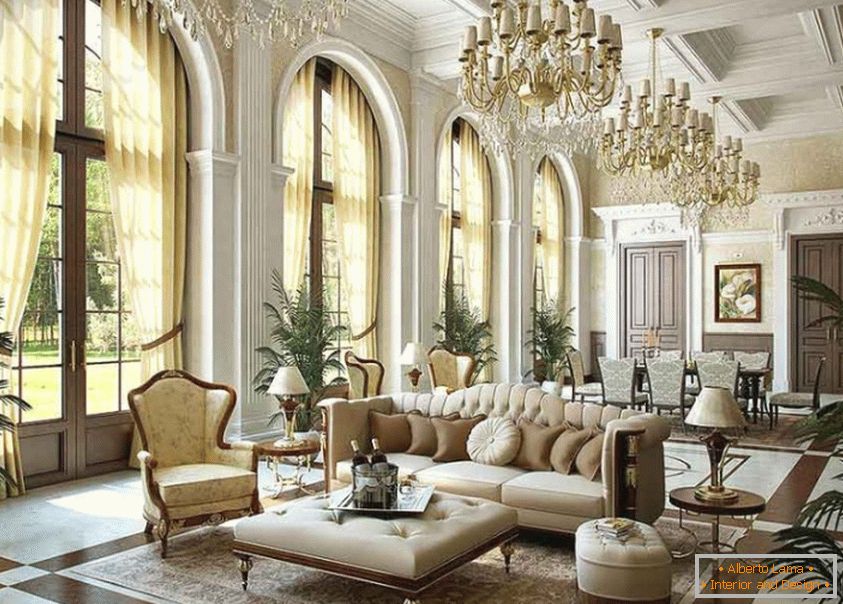 A nappali luxus színei krémszínűek