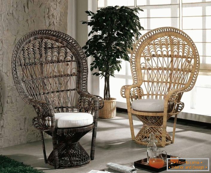 A fonott bútorokat gyakran használják a lakberendezéshez ökológiai stílusban.