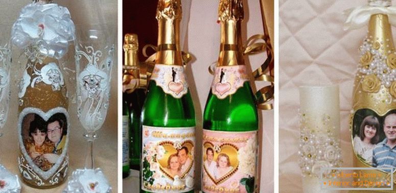 Esküvői palackok díszítése fotókkal