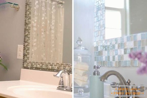 Hogyan kell díszíteni a falakat a fürdőszobában - a dekoráció a tükör mozaik