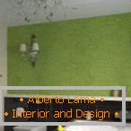 Zöld fal a szoba kialakításában