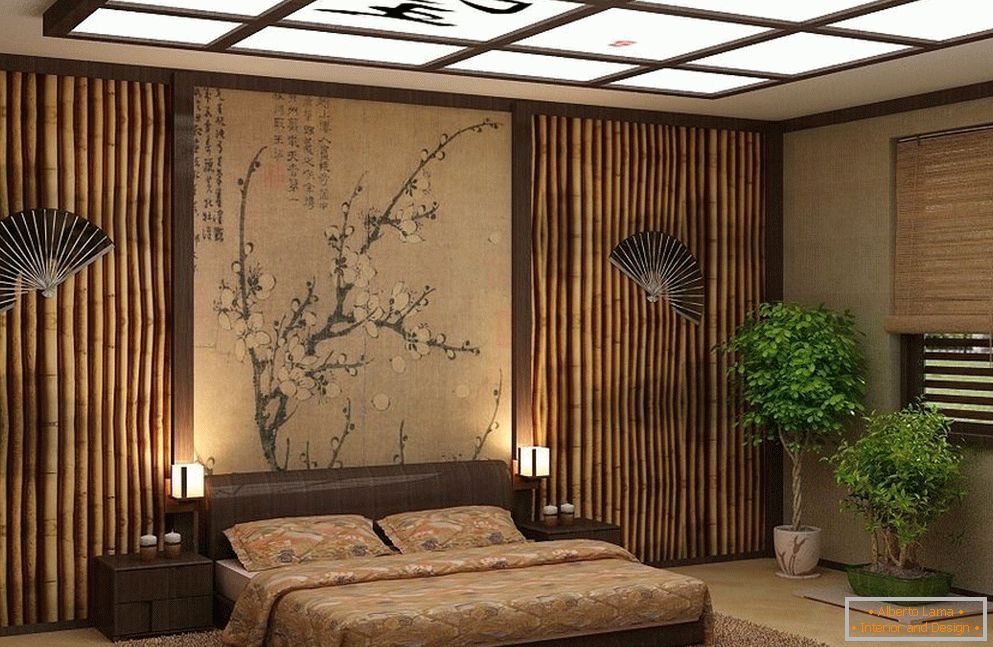 bambuszовые панели в интерьере японского стиля