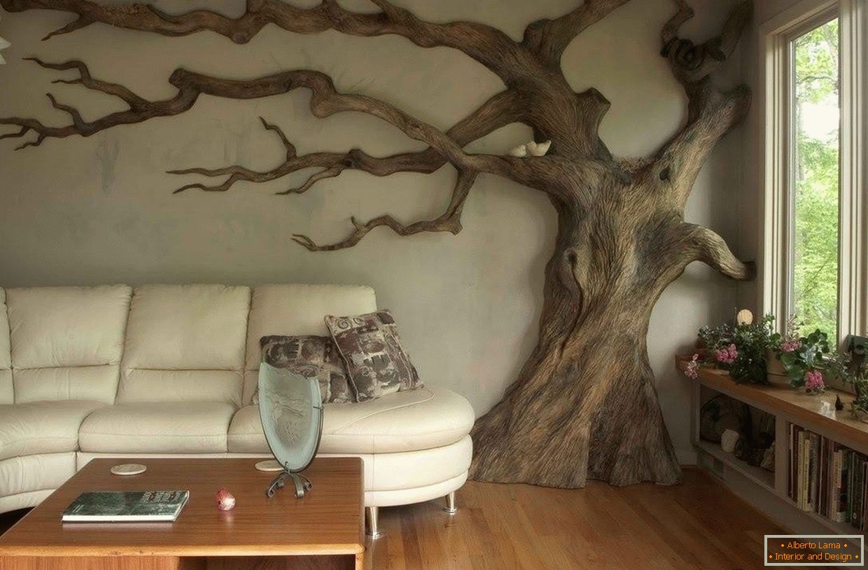 A fa törzse a belső térben