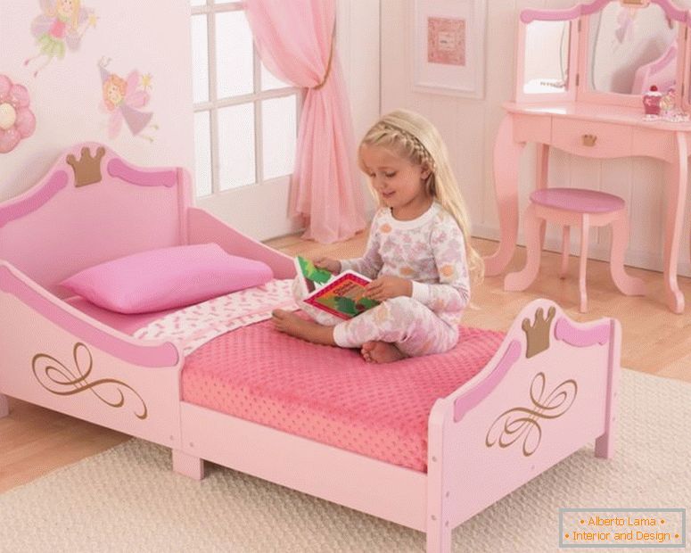 hercegnő rózsaszín lányok ágyas 2