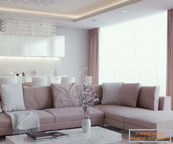 Gyönyörű modern nappali tervezés egy magánházban