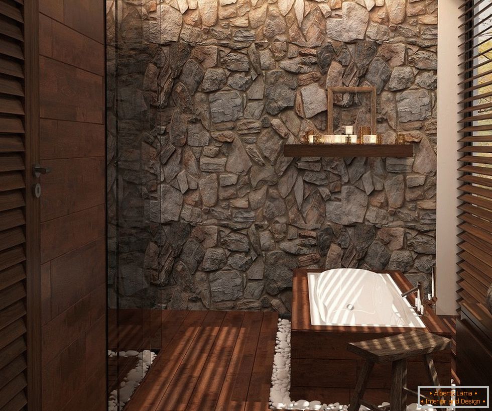 Eredeti fürdőszoba design barna színben