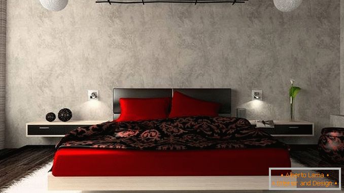 vörös hálószoba design, fotó 10
