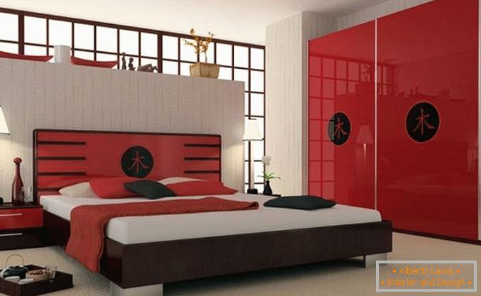 vörös hálószoba design, fotó 11