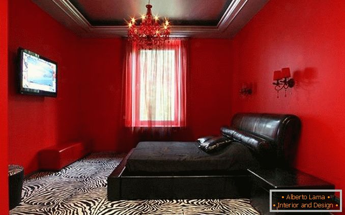 fekete és vörös hálószoba design, 20. fotó
