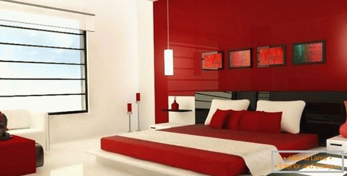 vörös hálószoba design, 24. fotó