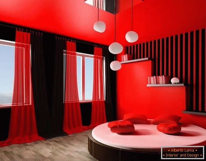 piros szoba design, fotó 26