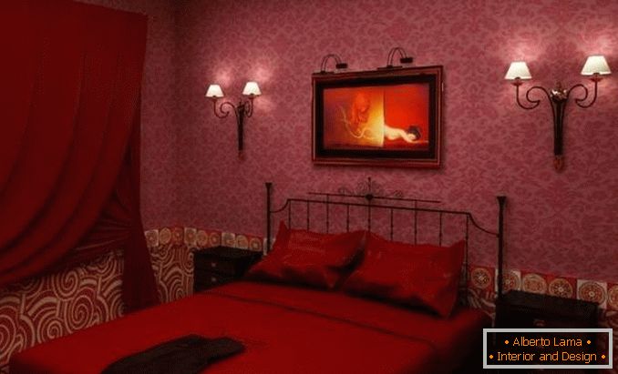 vörös hálószoba design, fotó 30