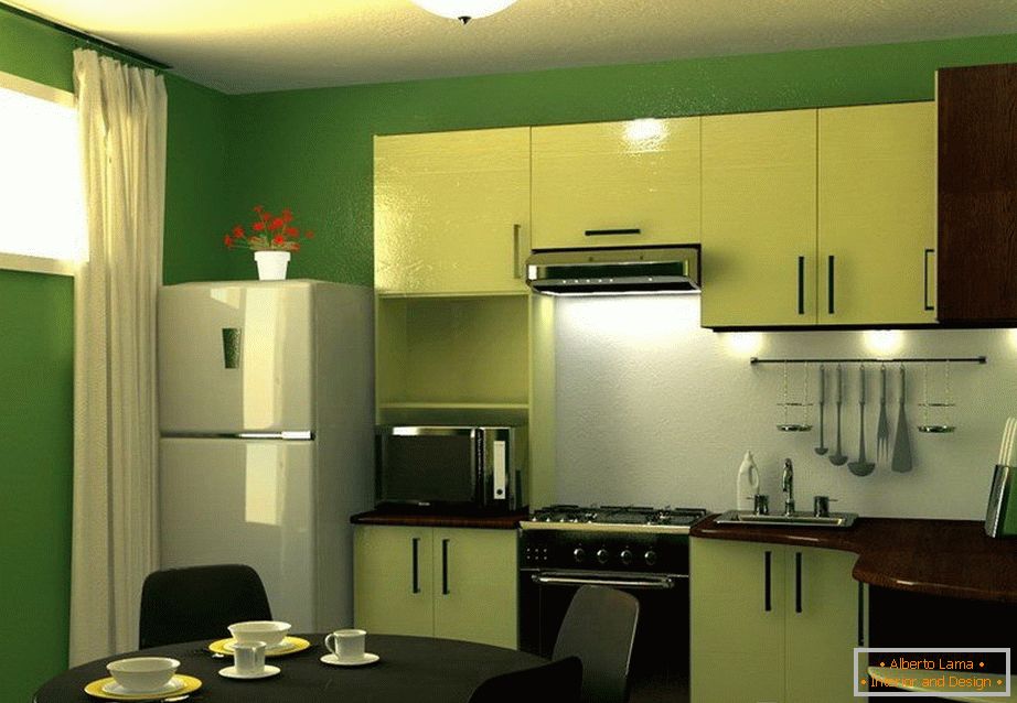 Zöld konyha belső