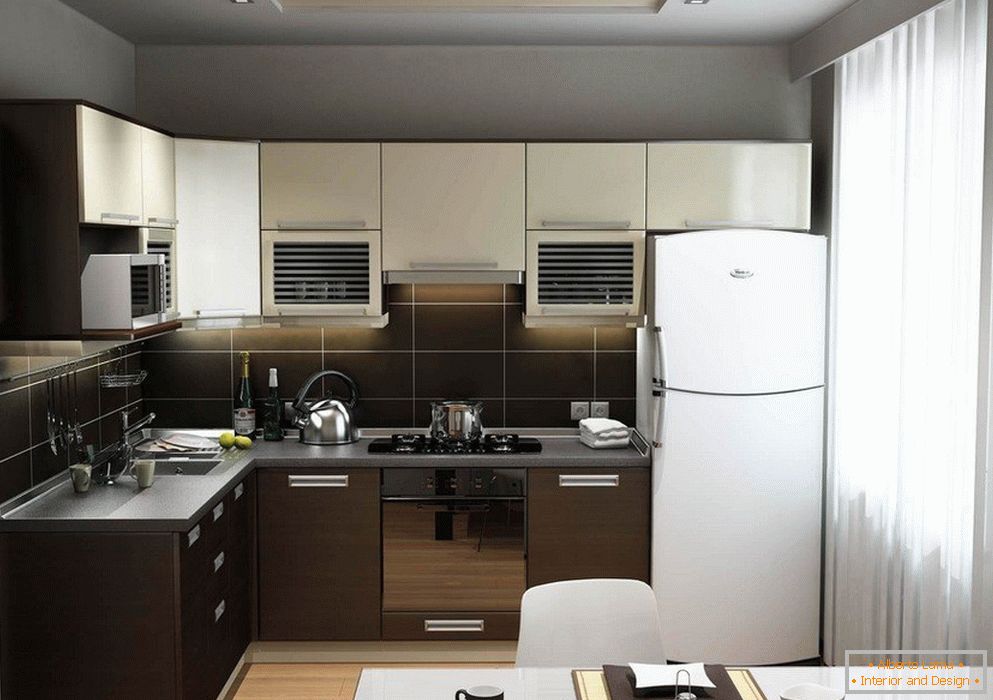 konyhabútor beépített hűtőszekrénnyel
