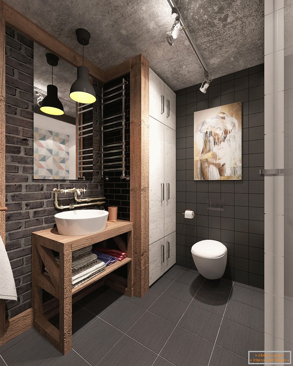 Loft stílusú fürdőszoba