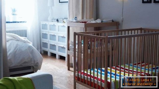 Gyermekszoba egyszobás lakásban - идеи зонирования