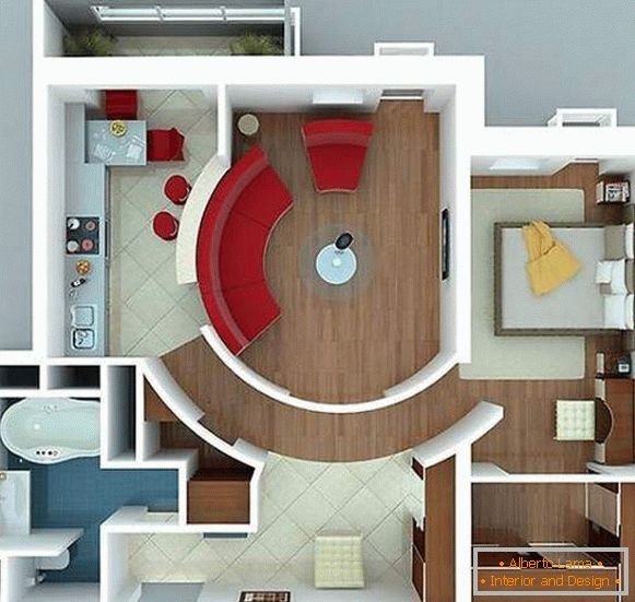 Egy hálószobás apartman különálló hálószobával
