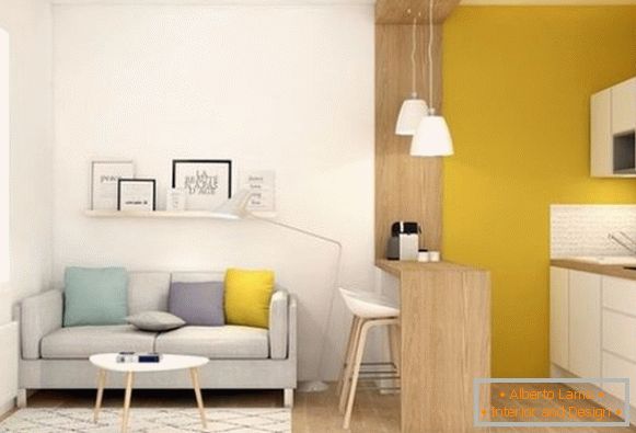 Egyszobás lakás design - fénykép 3