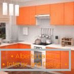 Egyszerű konyha narancssárga színben