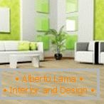 Fehér bútorok világos zöld belsővel