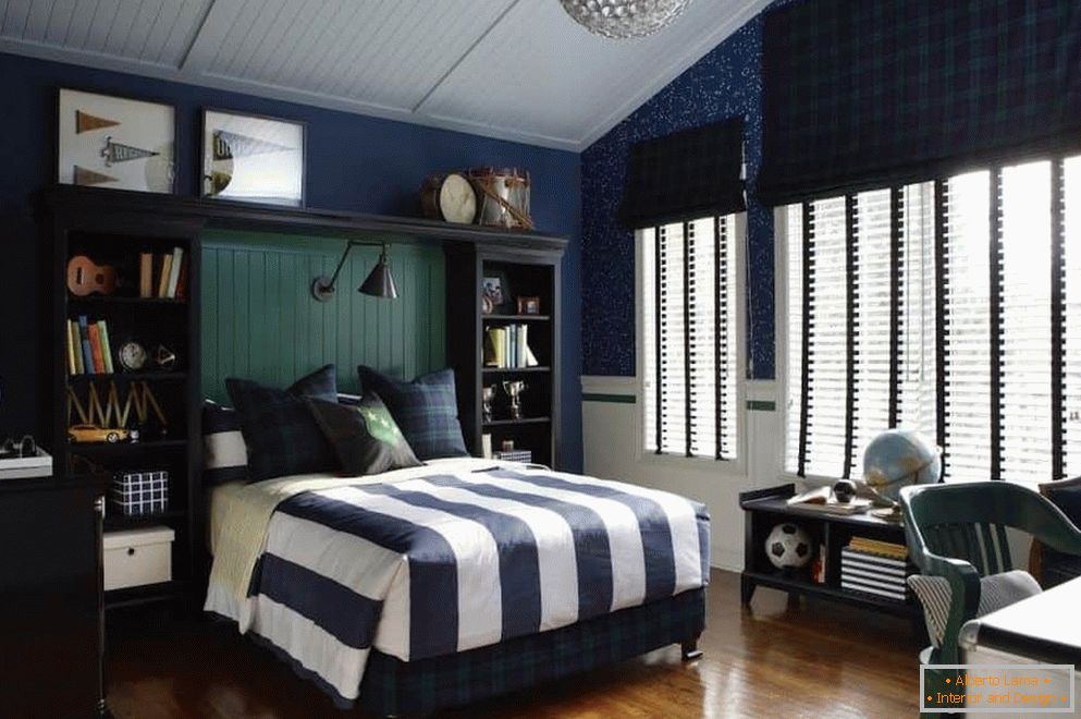 Nagy szoba egy kék árnyalatú fiú számára