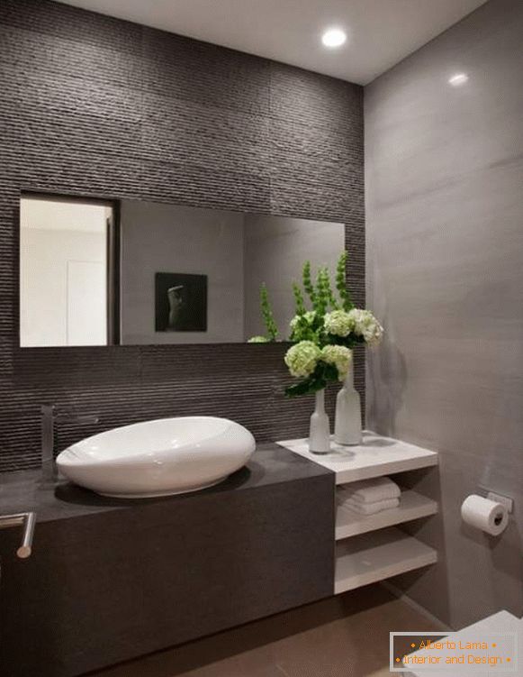 Fekete-fehér toalett design - gyönyörű szoba fotó