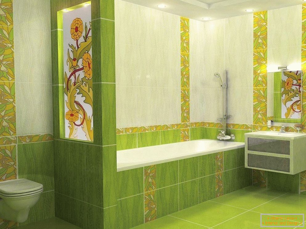 Fürdőszoba zöld színben