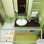 Világos zöld fürdőszoba belső