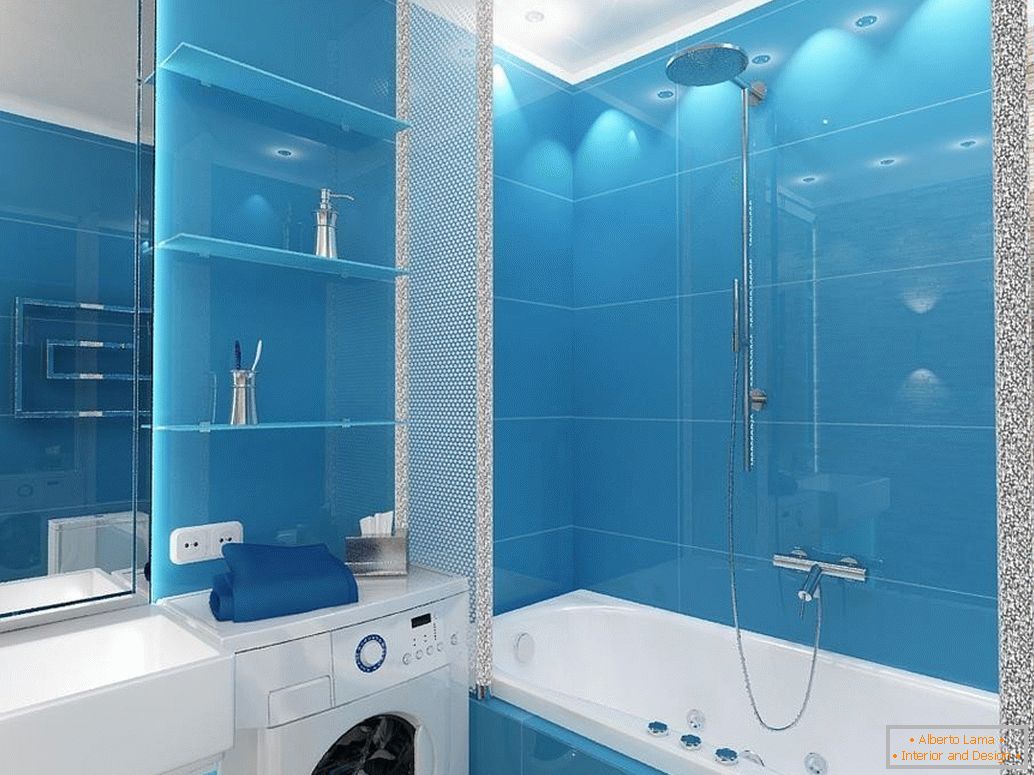 Fürdőszoba kék színben