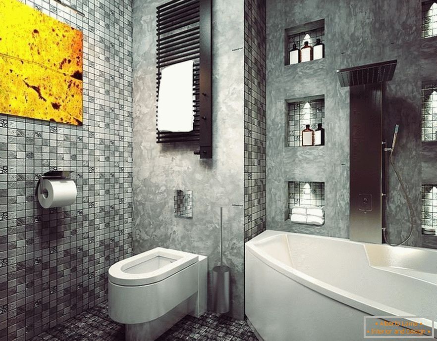 Fürdőszoba belső tér eklektikus stílusban