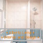 Fürdőszobai tervezés két színű csempével
