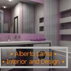 Fehér lila fürdőszobai belső tér