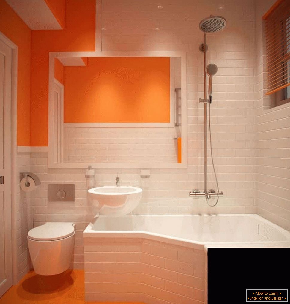 Narancs-fehér fürdőszoba