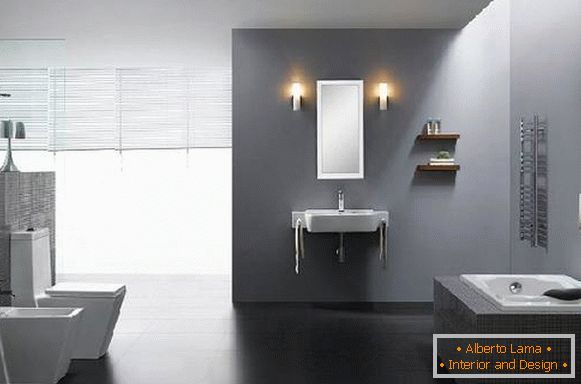 fürdőszoba design kombinált WC-vel, fotó 38
