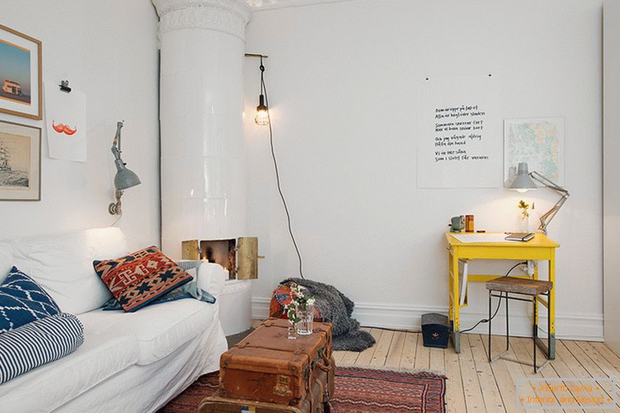 Egyszobás apartman Göteborgban, svéd tervezők által tervezett