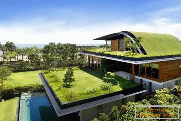 Gyönyörű házak a high-tech és az öko stílusában